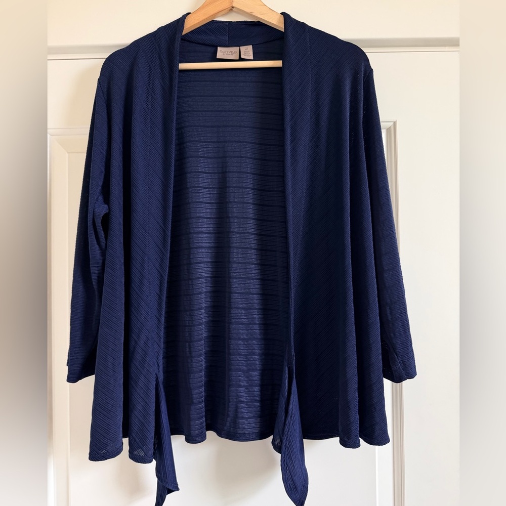 Chico's Blue Open-Front Cardigan